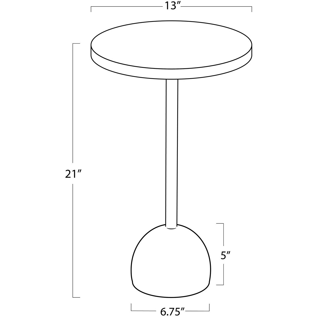Arthur 21 X 13 inch Natural Brass Accent Table
